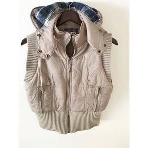 Free People Taupe Puffer Vest